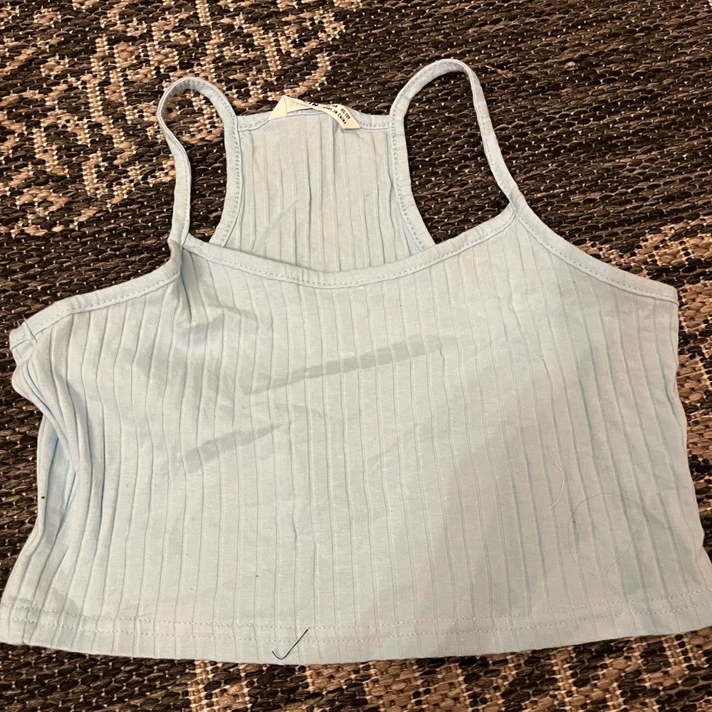 light blue tank top